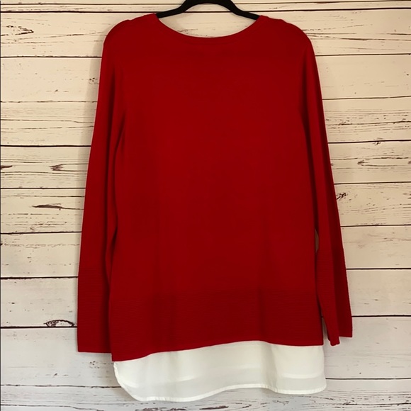 Calvin Klein Red Sweater Blouse - Picture 5 of 5